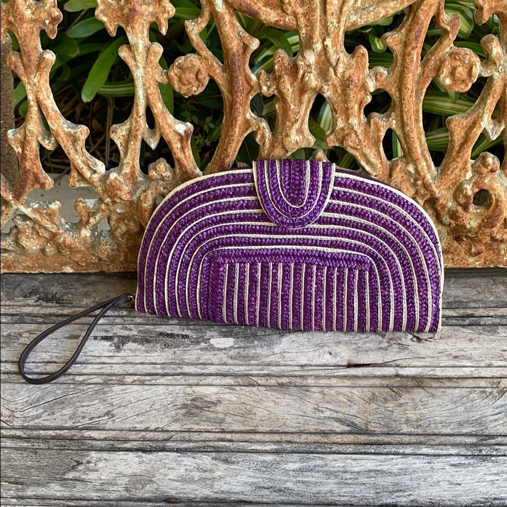 Purple Woven Clutch Wristlet